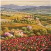 Image 2 : Sam Park, "Tuscany Red Poppies" Hand Embellished Limited Edition Serigraph on Ca