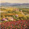 Image 2 : Sam Park, "Tuscany Red Poppies" Hand Embellished Limited Edition Serigraph on Ca