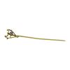 Image 1 : Blue Crystal Stick Pin - Yellow Gold Plated