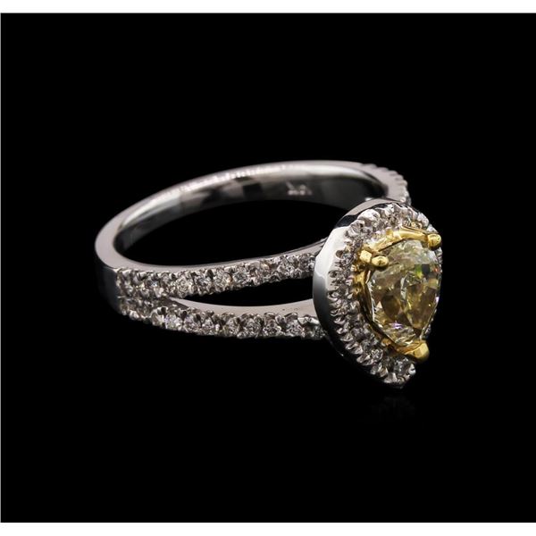 1.42 ctw Light Yellow Diamond Ring - 14KT White Gold