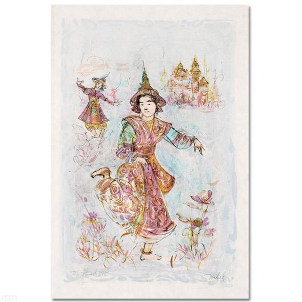  Thai Dancers  Limited Edition Lithograph by Edna Hibel, Numbered and Hand Signe