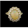 Image 2 : 3.01 ctw Opal and Diamond Ring - 14KT Yellow Gold