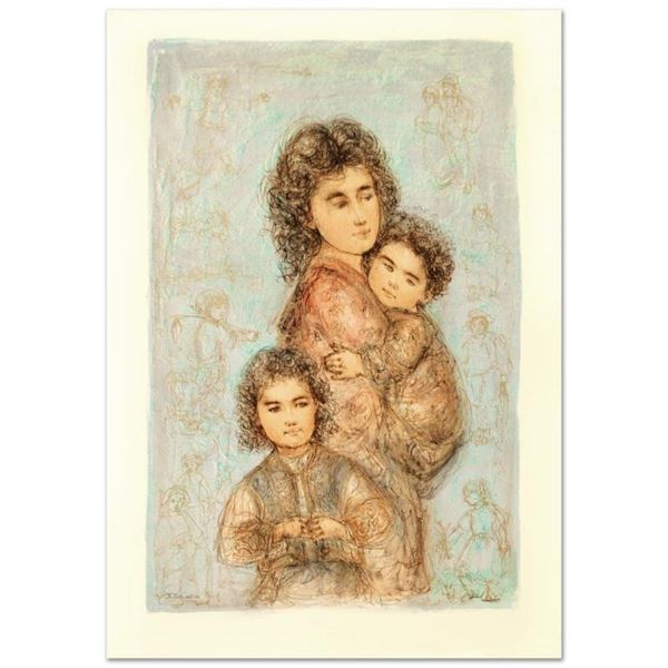 "Catherine and Children" Limited Edition Lithograph by Edna Hibel (1917-2014), N