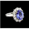 Image 1 : 14KT White Gold 3.35 ctw Tanzanite and Diamond Ring