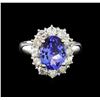 Image 2 : 14KT White Gold 3.35 ctw Tanzanite and Diamond Ring