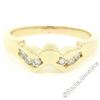 Image 1 : Unique 14K Yellow Gold 0.24 ctw Round Brilliant Cut Diamond V Channel Band Ring