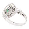 Image 3 : 1.16 ctw Oval Mixed Emerald And Round Brilliant Cut Diamond Ring - 14KT White Go