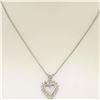 Image 4 : 14k White Gold 0.40 ctw Round Brilliant Diamond Open Heart Pendant 16" Bead Chai