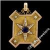 Image 2 : Victorian 15kt Gold 4.40 ctw Amethyst and Diamond Large Uniquely Shaped Locket P