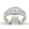 Image 2 : Modern 18k White Gold Princess & Pave Diamond Band Ring in Invisible Setting