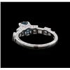 Image 3 : 1.92 ctw Blue Zircon and Diamond Ring - 18KT White Gold