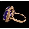 Image 3 : 17.77 ctw Tanzanite and Diamond Ring - 14KT Rose Gold