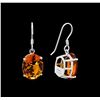 Image 2 : Crayola 17.60 ctw Citrine Earrings - 14K White Gold