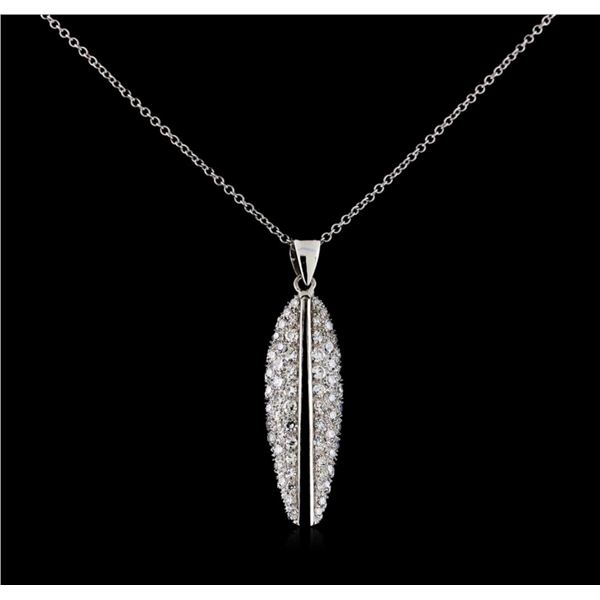 0.82 ctw Diamond Pendant With Chain - 14-18KT White Gold