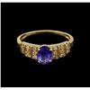 Image 2 : 14KT Yellow Gold 0.94 ctw Tanzanite and Diamond Ring