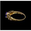 Image 3 : 14KT Yellow Gold 0.94 ctw Tanzanite and Diamond Ring