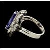 Image 3 : 3.81 ctw Tanzanite and Diamond Ring - 14KT White Gold