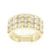 Image 2 : 14kt Yellow Gold 2.52 ctw Wide 3 Row Large Round Diamond Band Ring