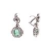 Image 6 : 7.80 ctw Emerald And Diamond Ring And Earrings - 14KT White Gold