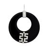Image 1 : 0.25 ctw Diamond and Onyx Pendant - 18KT White Gold