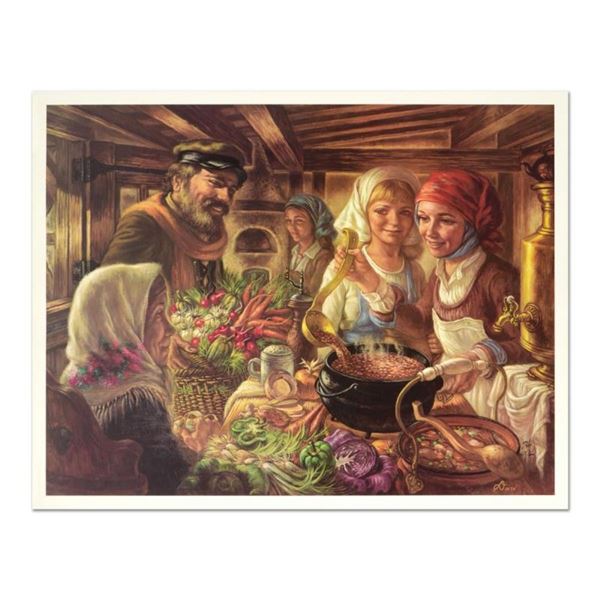 Virginia Dan (1922-2014), "Making of the Cholent" Limited Edition Lithograph, Nu