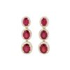 Image 1 : 15.25 ctw Ruby and Diamond Earrings - 14KT Yellow Gold