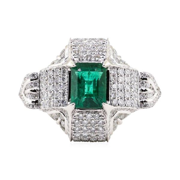 2.87 ctw Emerald and Diamond Ring - Platinum