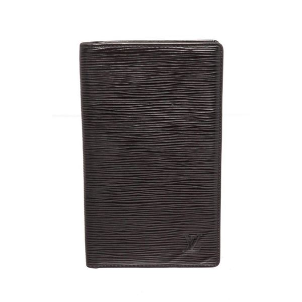 Louis Vuitton Black Epi Leather European Checkbook Wallet