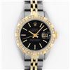 Image 1 : Rolex Ladies 2 Tone Black Index & Pyramid Diamond Oyster Perpetual Datejust Wris