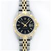 Image 2 : Rolex Ladies 2 Tone Black Index & Pyramid Diamond Oyster Perpetual Datejust Wris