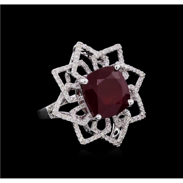 14KT White Gold 11.02 ctw Ruby and Diamond Ring