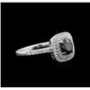 Image 1 : 1.23 ctw Black Diamond Ring - 14KT White Gold