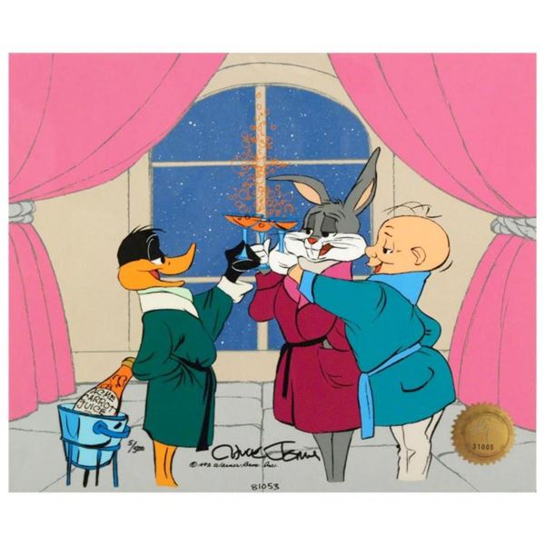 "Cheers!" by Chuck Jones (1912-2002). Limited Edition Animation Cel with Hand Pa