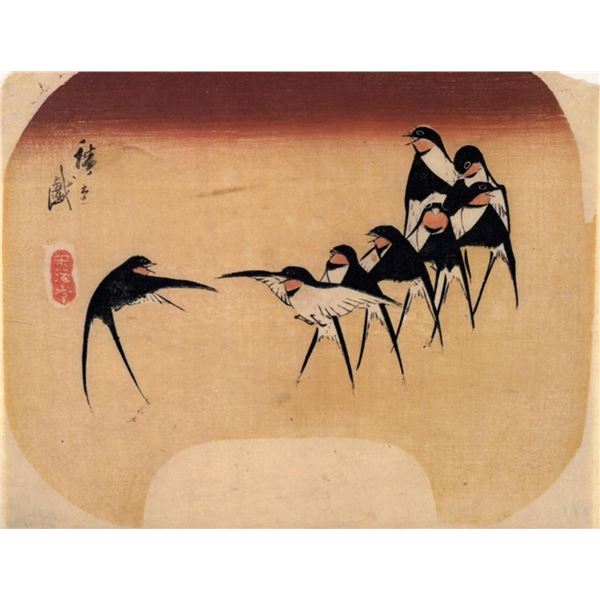 Hiroshige Dancing Swallows