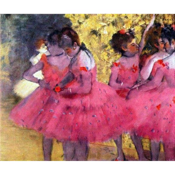 Edgar Degas - Dancers In Pink Between The Scenes