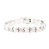 Image 1 : Textured "X" Motif Bracelet - 14KT White Gold