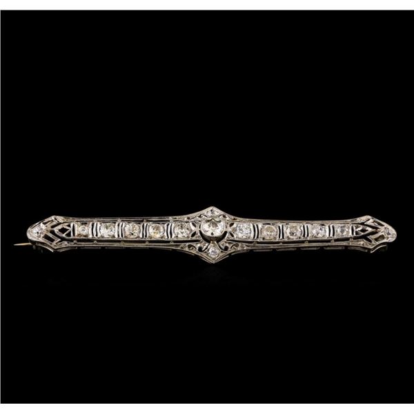 Platinum 1.70 ctw Diamond Brooch