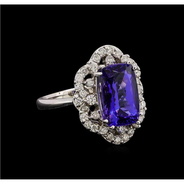 14KT White Gold 4.71 ctw Tanzanite and Diamond Ring