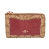 Image 1 : Coach Brown  Red Coated Canvas Boxed Corner Wristlet