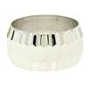 Image 2 : Vintage 14K Solid White Gold Textured & Grooved 10mm Wide Wedding Band Ring Sz 6