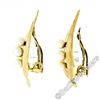 Image 3 : Vintage 14kt Yellow Gold Pearl Florentine Open Leaf Clip On Earrings