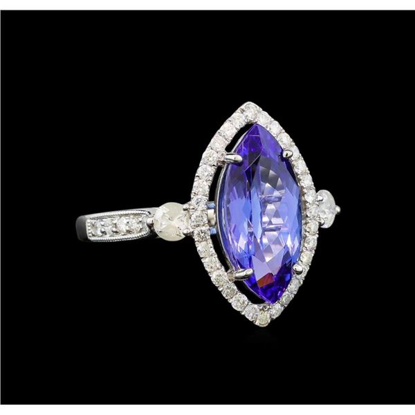 14KT White Gold 2.78 ctw Tanzanite and Diamond Ring