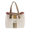 Image 1 : MCM White Visetos Coated Canvas Lion Shopper Tote