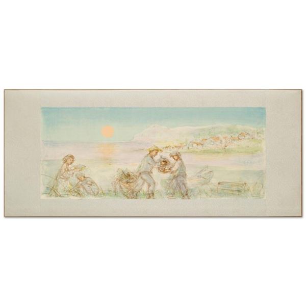 "Sunset" Limited Edition Lithograph by Edna Hibel (1917-2014), Numbered and Hand