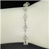 Image 3 : 18K White Gold 1.65 ctw Diamond Flower Cluster Twisted Wire Link Tennis Bracelet