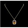 Image 1 : 22.70 ctw Ametrine and Diamond Pendant With Chain - 14KT Yellow Gold