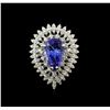 Image 2 : 14KT White Gold 4.05 ctw Tanzanite and Diamond Ring