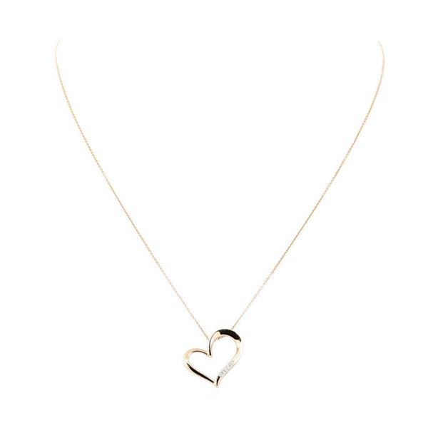 0.06 ctw Diamond Heart Shaped Pendant with Chain - 14KT Rose Gold