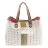 Image 1 : MCM White Visetos Coated Canvas Lion Shopper Tote