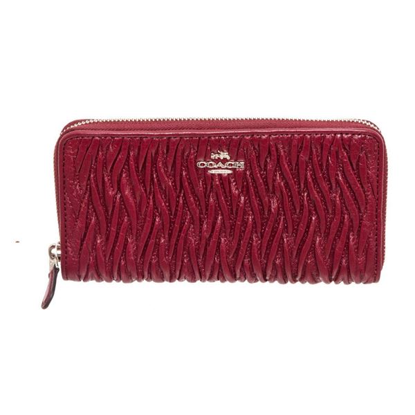 Coach Red Leather Zippy Wallet